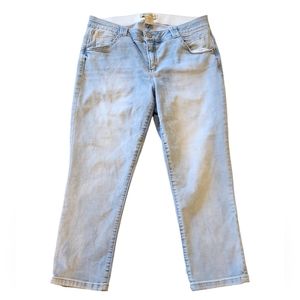 Democracy "Ab"Technology Straight Leg Light Wash Blue Jeans Women's Size 14W